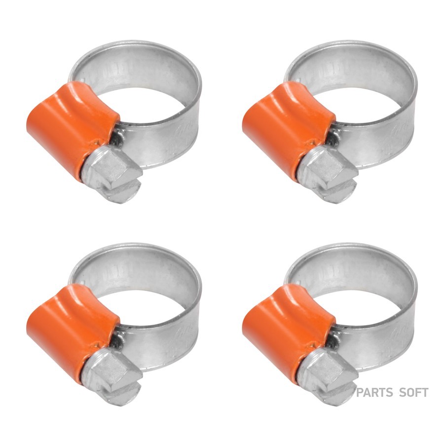 Хомут на патрубки AIRLINE червячный 10-16 мм (оцинкованный, усиленный, ширина 9,7 мм, 4 шт.) - AIRLINE None None